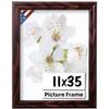 US Art Cherry 11x35 Picture Frame .75" Inch Wide - Cherry Wall Decor Handmade Solid Wood Frames with Preinstalled Hangers and UV Blocking Plexiglass 35x11 Frame view 1