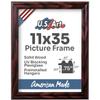 US Art Cherry 11x35 Picture Frame .75" Inch Wide - Cherry Wall Decor Handmade Solid Wood Frames with Preinstalled Hangers and UV Blocking Plexiglass 35x11 Frame view 2