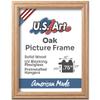 US Art Oak 20x34 Picture Frame .75" Inch Wide - Faux Oak Decor Handmade Solid Wood Frames with Preinstalled Hangers and UV Blocking Plexiglass 34x20 Frame view 2