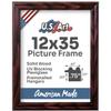 US Art Cherry 12x35 Picture Frame .75" Inch Wide - Cherry Wall Decor Handmade Solid Wood Frames with Preinstalled Hangers and UV Blocking Plexiglass 35x12 Frame view 2