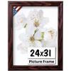 US Art Cherry 24x31 Picture Frame .75" Inch Wide - Cherry Wall Decor Handmade Solid Wood Frames with Preinstalled Hangers and UV Blocking Plexiglass 31x24 Frame view 1