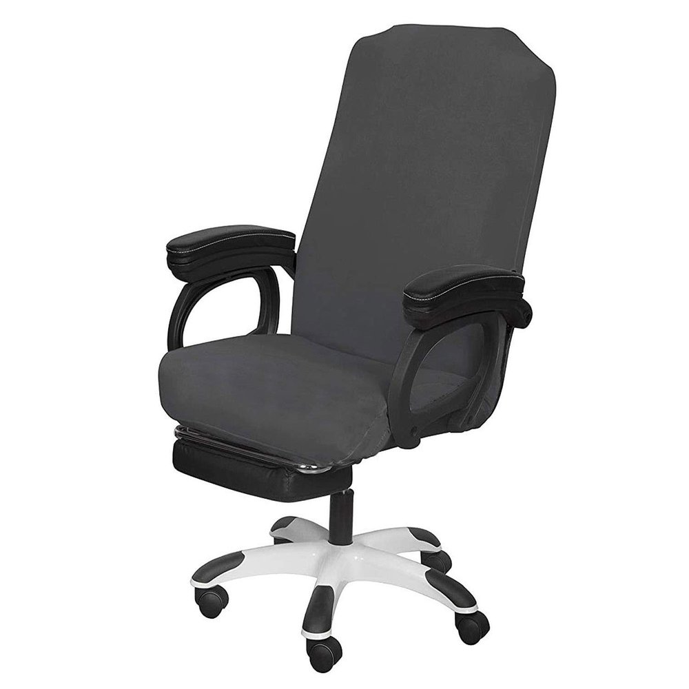 SARAFLORA Office Chair Cover- Large, Grey- Removable Computer Chair Cover for Office Chair with Zipper for Universal Rotating Chair Desk Chair Cover High Back Chair Seat Washable Protector for Pets