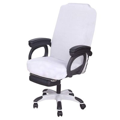 SARAFLORA Office Chair Cover- Large, White- Removable Computer Chair Cover for Office Chair with Zipper for Universal Rotating Chair Desk Chair Cover High Back Chair Seat Washable Protector for Pets