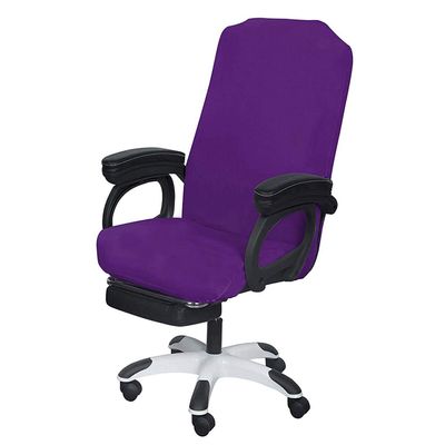 SARAFLORA Purple Office Chair Cover- Large, Removable, Durable, Stretch Fit, Zipper & Elastic, Water Resistant, for Universal Rotating Chair Desk Chair Cover High Back Chair Seat