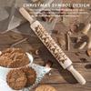 Christmas Wooden Rolling Pins - Deeply Engraved Embossing Rolling Pin with Christmas Deer Pattern for Baking view 2