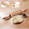 Christmas Wooden Rolling Pins - Deeply Engraved Embossing Rolling Pin with Christmas Deer Pattern for Baking view 4