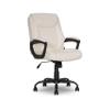 Amazon Basics Classic Puresoft PU Padded Mid-Back Height Adjustable Office Computer Desk Chair with Armrest, 26"D x 23.75"W x 42"H, Cream view 1