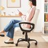 Amazon Basics Classic Puresoft PU Padded Mid-Back Height Adjustable Office Computer Desk Chair with Armrest, 26"D x 23.75"W x 42"H, Cream view 2