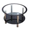 Coffee Tables WFF Transparent Glass, Metal Storage Table, Sofa Table, Bedside Table, Nesting Table, Oval 90x90x55cm view 1