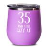 35th Birthday Gifts For Women Funny Wine Tumbler Gifts for Men Gag Gift For Thirty Five 35 Year Old Husband Funny Thirty Fifth Gifts for Him Coffee Mu view 1