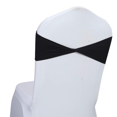 MDS Pack of 100 Spandex Chair Sashes Without Slider Buckles Black