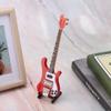 Hztyyier Red Wooden Miniature Bass Guitar with Stand, Musical Instrument Model for Home Decoration view 3