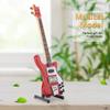 Hztyyier Red Wooden Miniature Bass Guitar with Stand, Musical Instrument Model for Home Decoration view 4