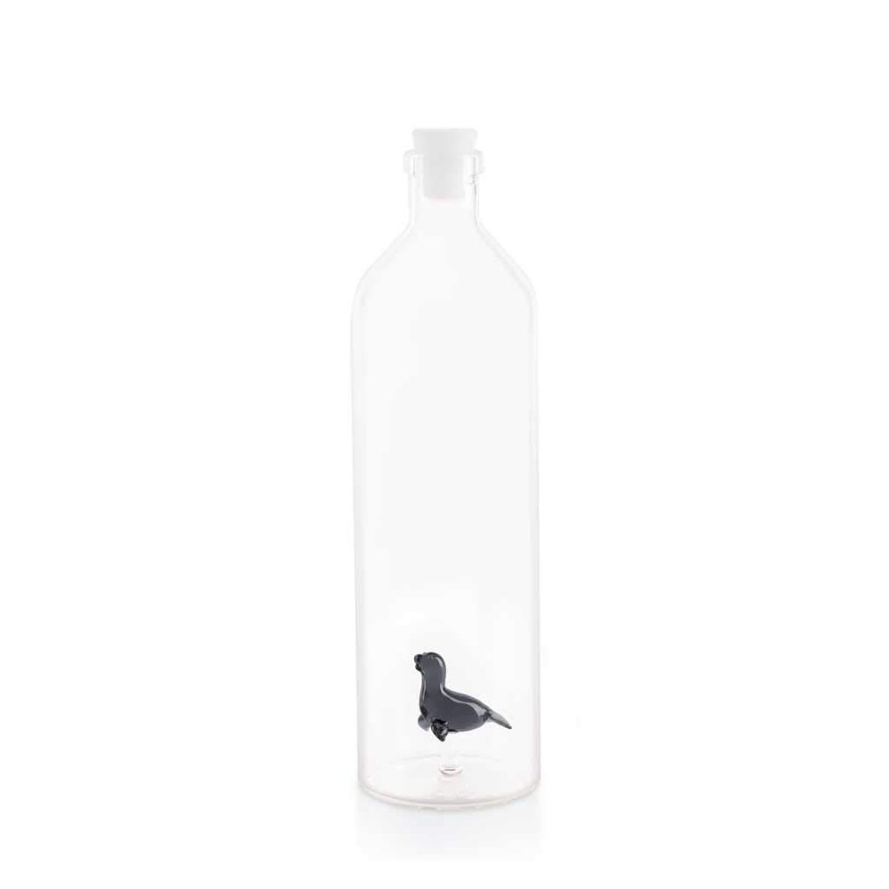 Balvi Atlantis Seal Water Bottle With Seal Figure Inside With Silicone Cap Bo