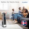 Lasko High Velocity Oscillating Tower Fan for Bedroom, Garage, Basement, and Gym with Remote Control, Timer, 3 Powerful Speeds, 35" Silver/Black, U35115 view 2