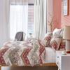 DaDa Bedding Bohemian Quilted Floral Bedspread Set - Rustic Cranberry Red Sage Green Chevron Paisley Filigree Lightweight Coverlet - Scalloped Edges Colorful Orange & Ivory White - King - 3-Pieces view 4