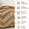 DaDa Bedding Bohemian Quilted Floral Bedspread Set - Rustic Cranberry Red Sage Green Chevron Paisley Filigree Lightweight Coverlet - Scalloped Edges Colorful Orange & Ivory White - Cal King - 3-Pieces view 2