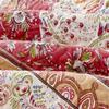 DaDa Bedding Bohemian Quilted Floral Bedspread Set - Rustic Cranberry Red Sage Green Chevron Paisley Filigree Lightweight Coverlet - Scalloped Edges Colorful Orange & Ivory White - Cal King - 3-Pieces view 4