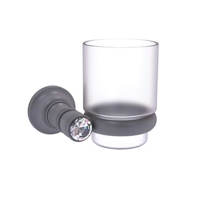Allied Brass Carolina Crystal Collection Wall Mounted Tumbler Toothbrush Holder, Matte Gray