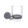 Allied Brass Carolina Crystal Collection Wall Mounted Tumbler Toothbrush Holder, Matte Gray view 1
