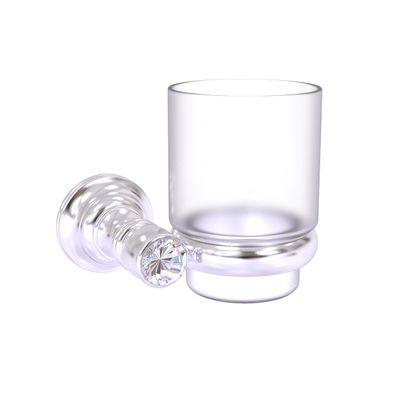 Allied Brass Carolina Crystal Collection Wall Mounted Tumbler Toothbrush Holder, Satin Chrome