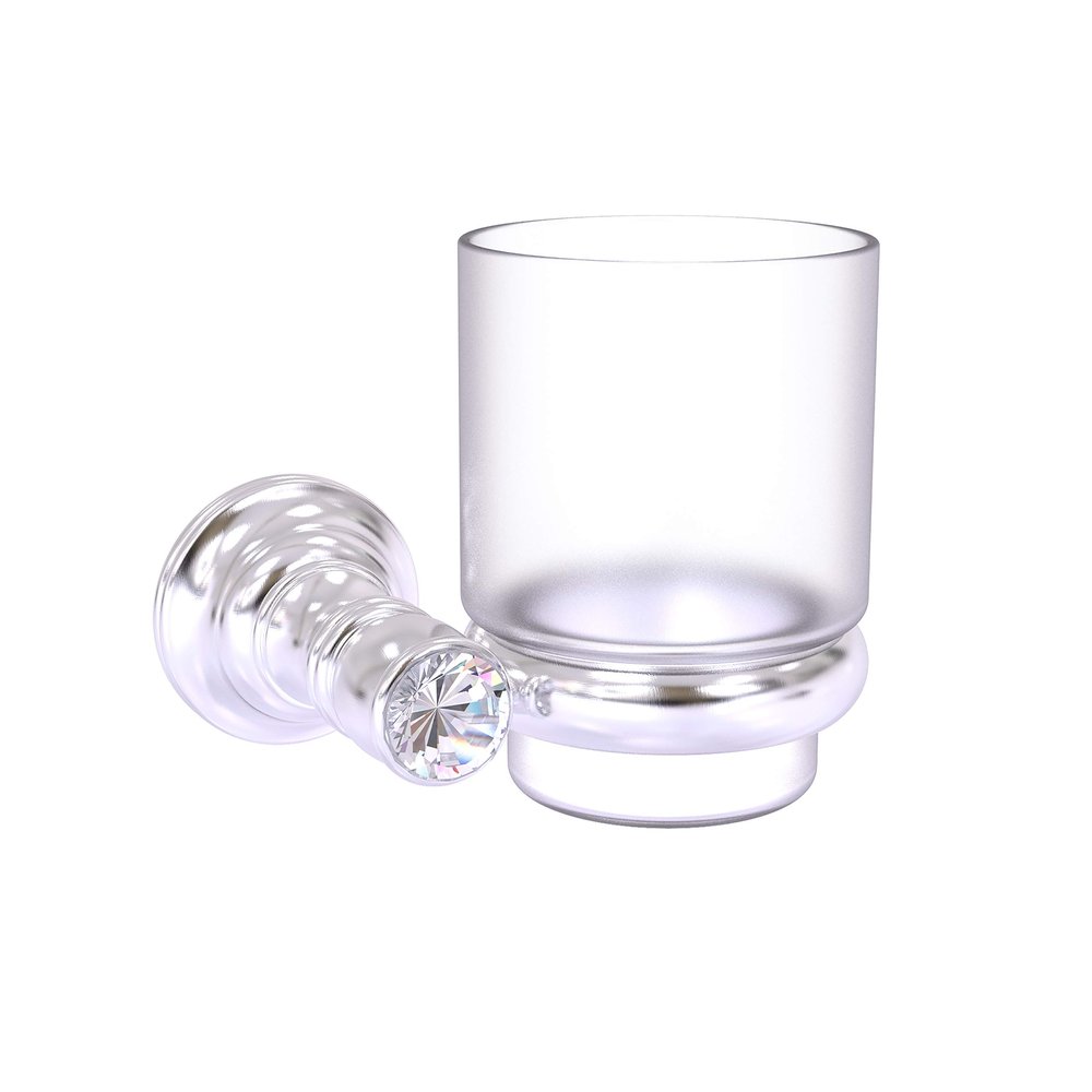 Allied Brass Carolina Crystal Collection Wall Mounted Tumbler Toothbrush Holder, Satin Chrome