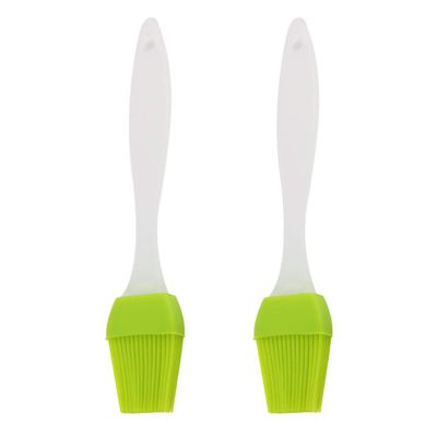 uxcell 2pcs Flexible Silicone Brush Heat Resistant Non-Stick Kitchen Cooking Essential Cookware for Kitchen Basting Barbecue Green