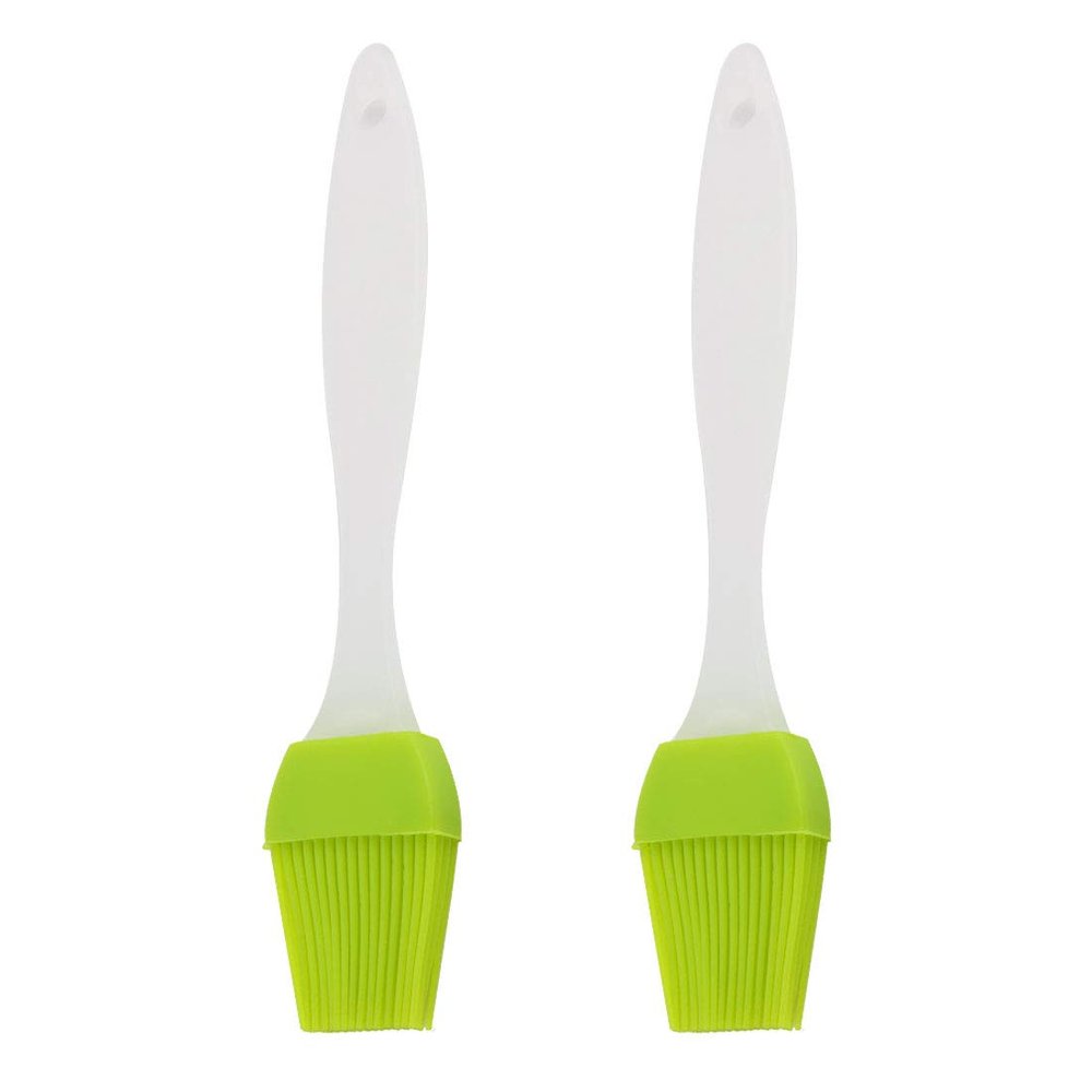 uxcell 2pcs Flexible Silicone Brush Heat Resistant Non-Stick Kitchen Cooking Essential Cookware for Kitchen Basting Barbecue Green