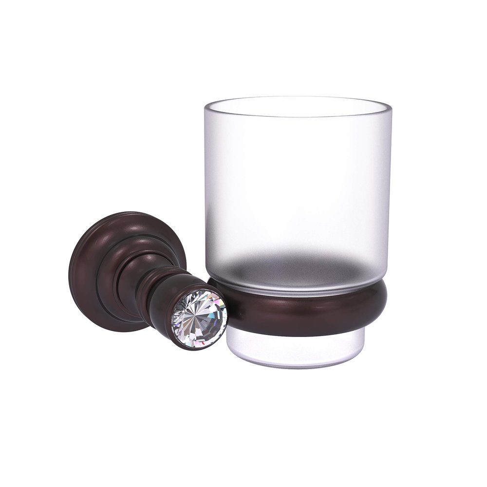 Allied Brass Carolina Crystal Collection Wall Mounted Tumbler Toothbrush Holder, Antique Bronze