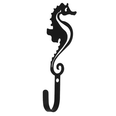 Village Wrought Iron Sea Horse Wall Hook Small