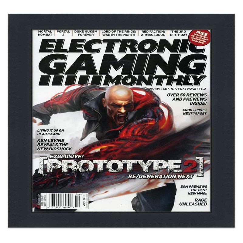 CountryArtHouse Electronic Gaming Monthly EGM Magazine Solid Wood Frame - Acrylic, Backing, and Hardware - Display Any Magazine Measuring 10x12