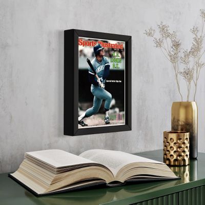 CountryArtHouse Sports Illustrated (1980's) Magazine Display Solid Wood Frame - Acrylic, Backing, and Hardware - Fits Magazine Sized 8 1/8" x10 7/8"