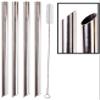 4 POINT END BOBA Straw Stainless Steel Extra Wide 1/2" x 9.5" Long Tapioca Pearl Bubble Tea Thick FAT - CocoStraw Brand view 1