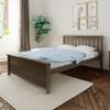Max & Lily Full Size Bed Frame with Slatted Headboard, Solid Wood Platform Bed for Kids, No Box Spring Needed, Easy Assembly, Clay view 1