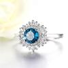 Bansriracha Blue Topaz Emerald Gemstone Rings for Women Solid 925 Silver Jewelry Snow Engagement Ins Fashion (Created Morganite, 7) view 1