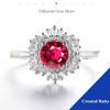 Bansriracha Blue Topaz Emerald Gemstone Rings for Women Solid 925 Silver Jewelry Snow Engagement Ins Fashion (Created Emerald, 6) view 4