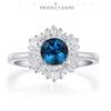 Bansriracha Blue Topaz Emerald Gemstone Rings for Women Solid 925 Silver Jewelry Snow Engagement Ins Fashion (Created Morganite, 6) view 3
