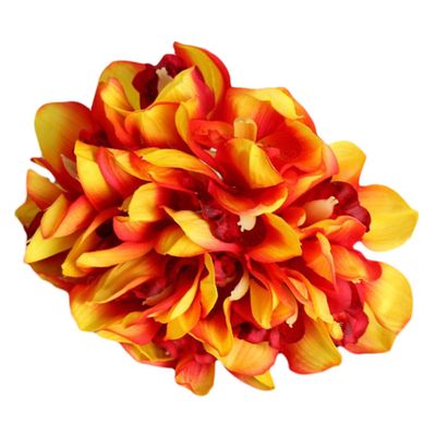 Lily Garden 24 Stems Real Touch Cymbidiums Orchid Bundle (Orange)