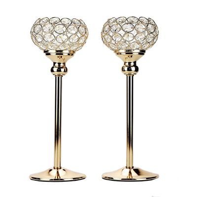 2Pcs Tall Crystal Candle Holders Chamberstick for Anniversary Celebration Mother's Day Table Centerpieces