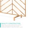 Best Choice Products 38x31in Single Panel Handcrafted Wrought Iron Mesh Chevron Fireplace Screen, Fire Spark Guard for Living Room, Bedroom Dcor w/Distressed Antique Finish - Gold view 4