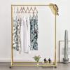 BOSURU Gold Pipe Clothing Racks Freestanding, Modern Metal Clothes Rack Heavy Duty, Easy Assemble Clothing Rack for Hanging Boutiques and Bedroom 47" L view 1