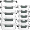 [10-Pack] Glass Meal Prep Containers with Lids, MCIRCO Food Storage Containers with Snap Locking Lids, Airtight Lunch Containers, Microwave, Oven, Freezer and Dishwasher view 1