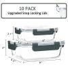 [10-Pack] Glass Meal Prep Containers with Lids, MCIRCO Food Storage Containers with Snap Locking Lids, Airtight Lunch Containers, Microwave, Oven, Freezer and Dishwasher view 2