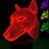 Jinnwell 3D Wolf Dog Night Light Lamp Illusion Led 7 Color Changing Touch Switch Table Desk Decoration Lamps Acrylic Flat ABS Base USB Cable Toy (Bus) view 1