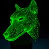 Jinnwell 3D Wolf Dog Night Light Lamp Illusion Led 7 Color Changing Touch Switch Table Desk Decoration Lamps Acrylic Flat ABS Base USB Cable Toy (Bus) view 3