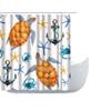 Amagical Blue Starfish Yellow Turtles Pattern 3 Piece Bathroom Mat Set Shower Curtain Set Bath Mat Contour Mat Fabric Waterproof Shower Curtain with 12 Hooks view 2