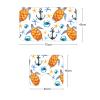 Amagical Blue Starfish Yellow Turtles Pattern 3 Piece Bathroom Mat Set Shower Curtain Set Bath Mat Contour Mat Fabric Waterproof Shower Curtain with 12 Hooks view 4