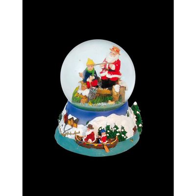 Musicboxworld MMM GmbH, 858112 Snow Globe with Fishing Santa