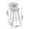 Barstools Modern High-Back Swivel, 30" H, Dining Chair Brown Velvet Upholstered Kitchen Counter Height Bar Stool with Wood Leg, Max Load 551lbs view 2