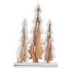 Factory Direct Craft Bulk Case of 4 LED Lit Rustic Snow Tipped Wood Tree Display view 1